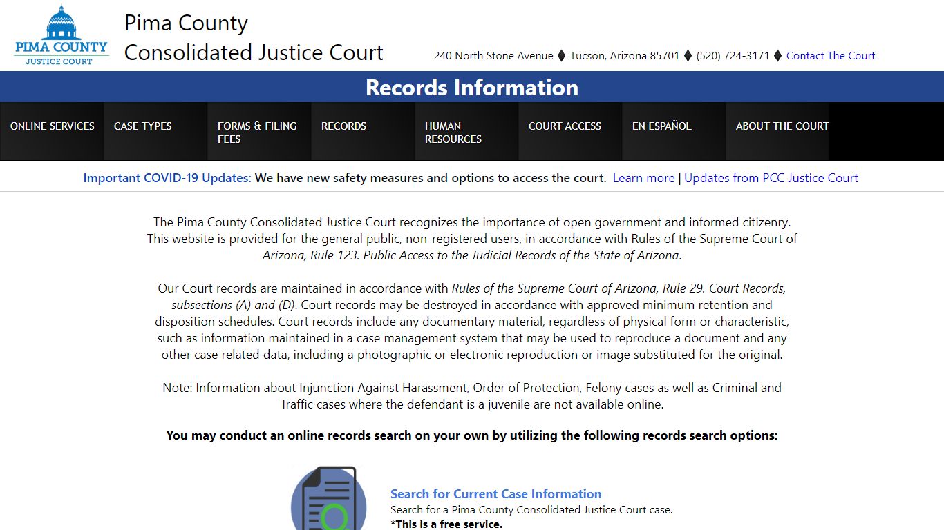 Records - Pima County Justice Court